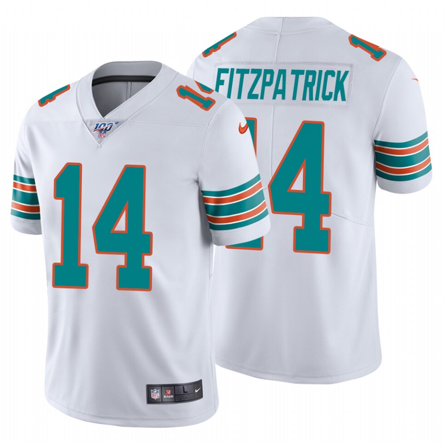 Nike Miami Dolphins #14 Ryan Fitzpatrick White Alternate Men Stitched NFL 100th Season Vapor Untouchable Limited Jersey->miami dolphins->NFL Jersey
